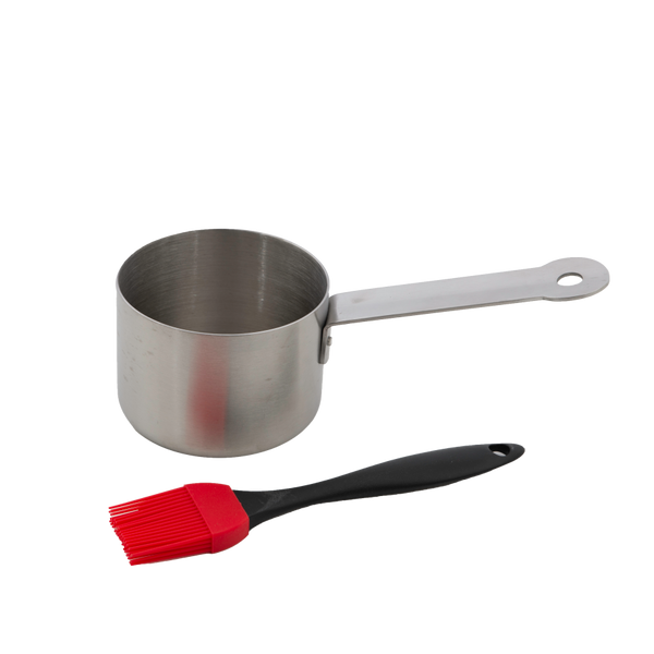 Image of the product Stainless steel saucepot with brush 23x7.5x10.5cm