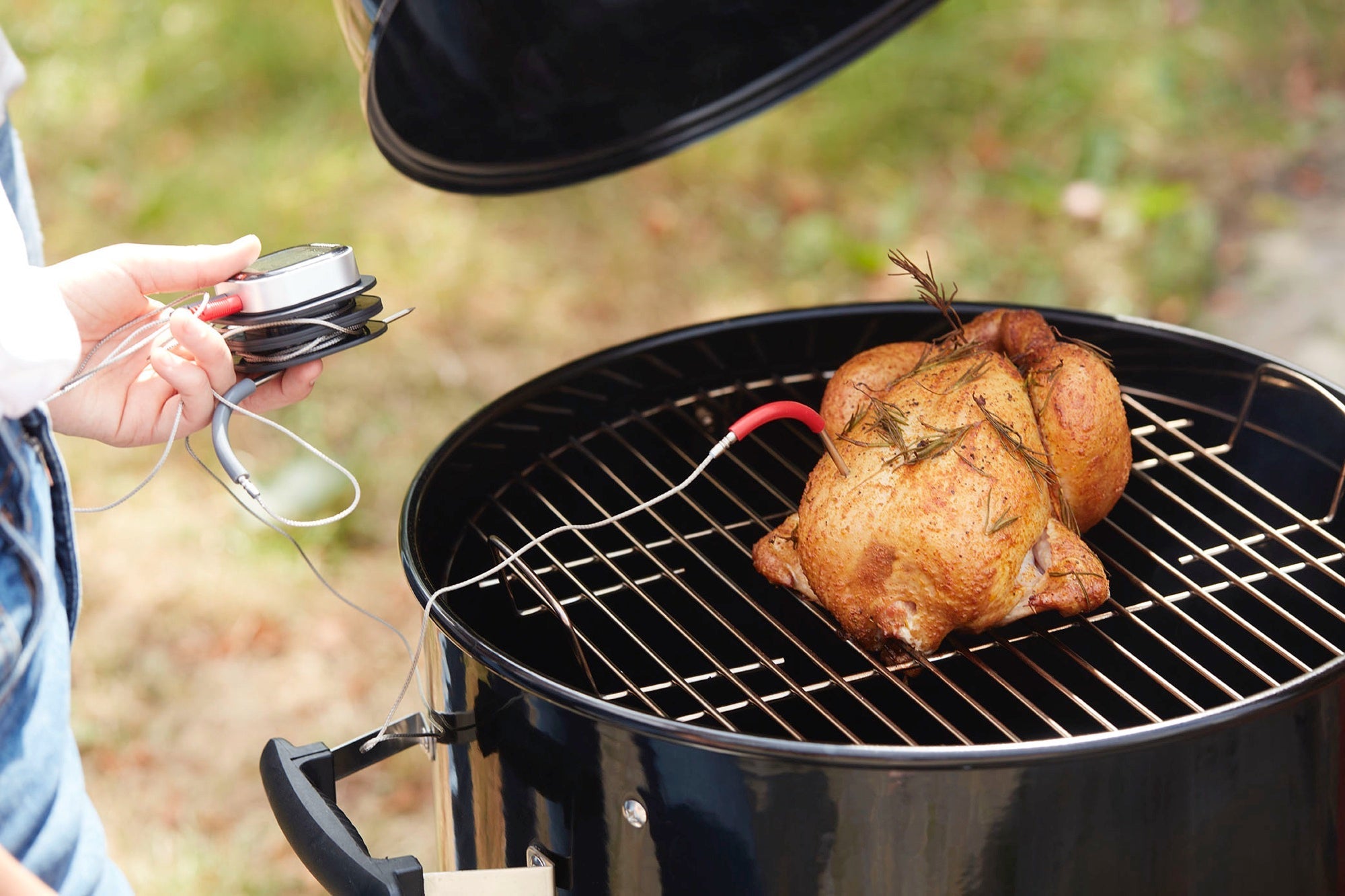 Smoked chicken with ‘red wine’ wood chunks and sherry