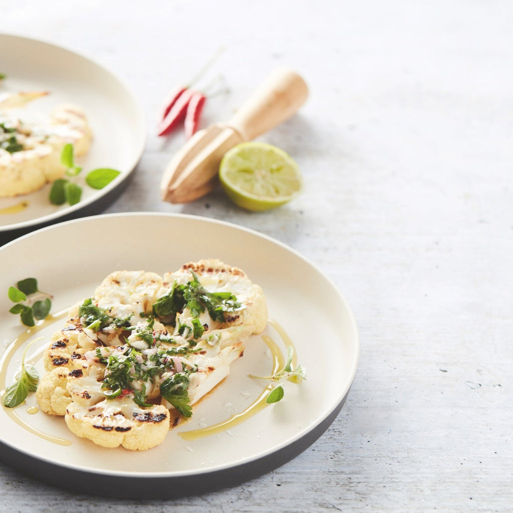 Cauliflower steak on the BBQ