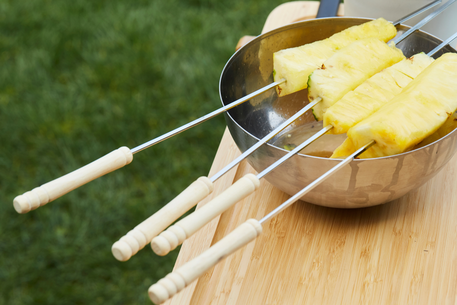 4 Spiesse mit Griff aus Holz FSC®