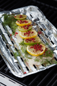 Set of 5 square aluminium barbecue plates