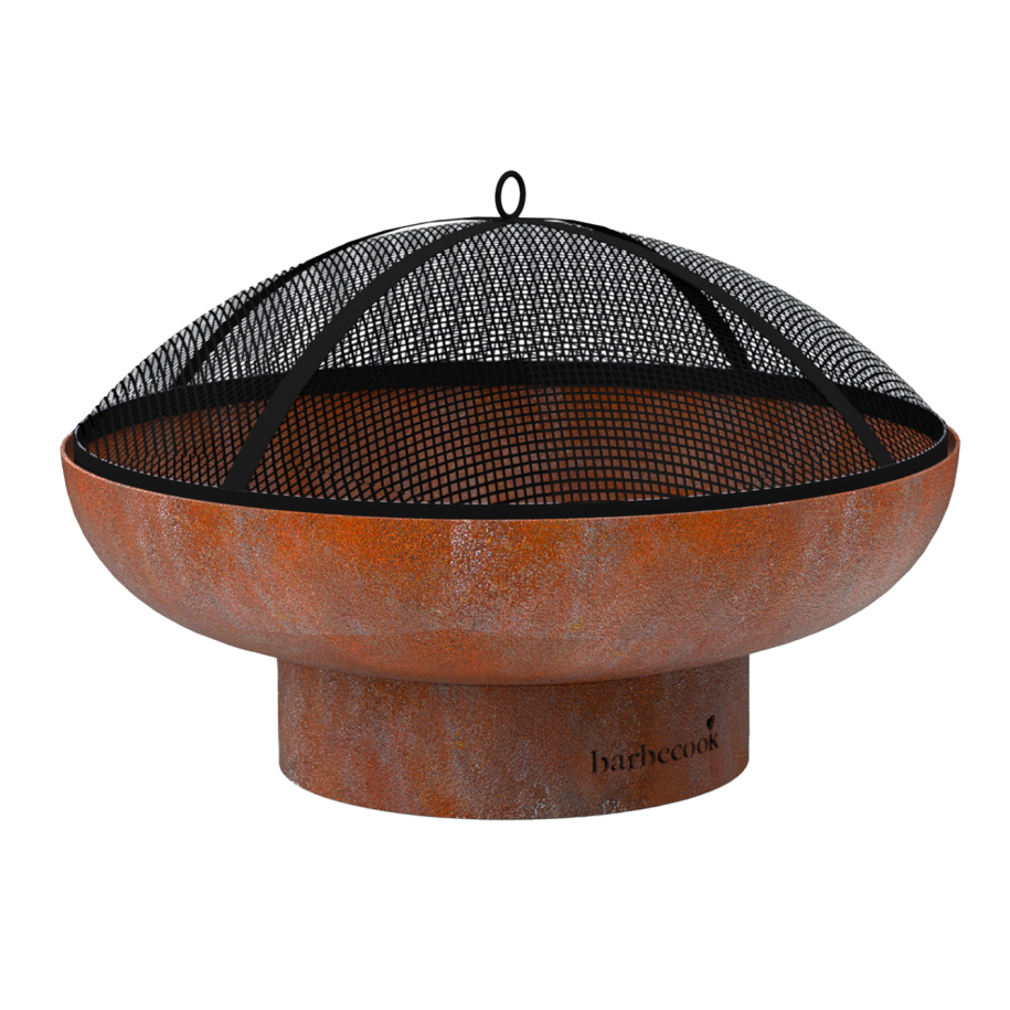 Steel spark screen black 75cm