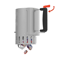 Charcoal starter with safe drop stainless steel
