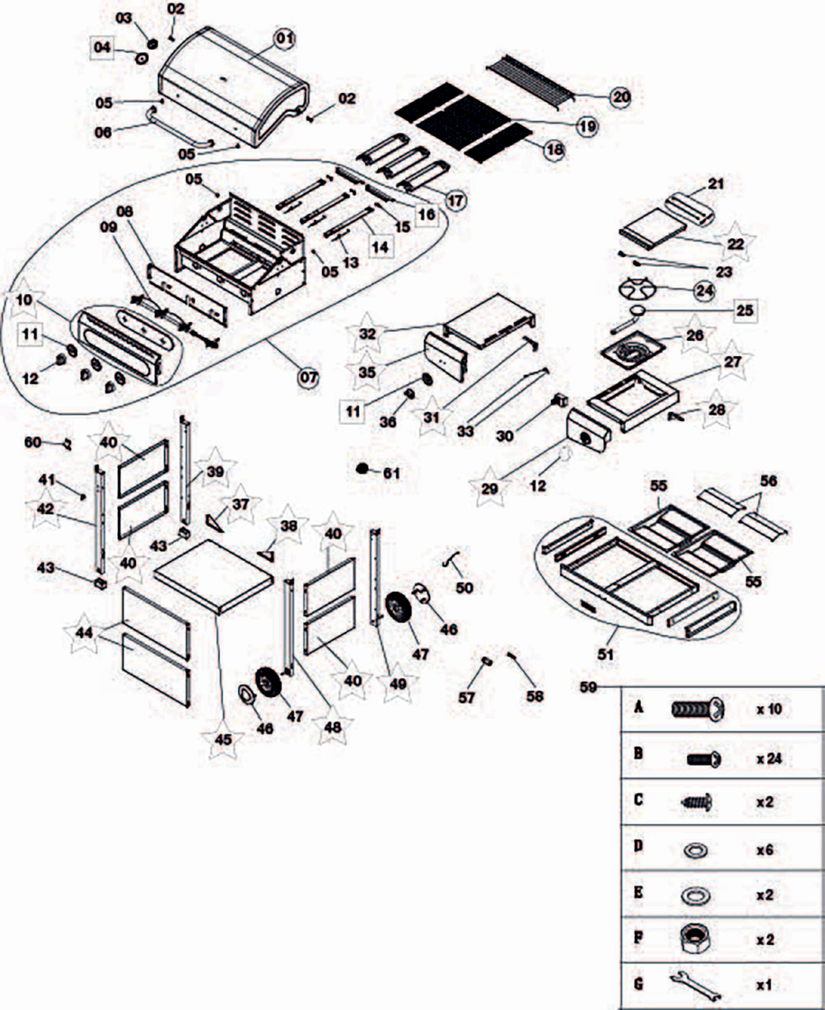 Spare parts Siesta 310 Graphite